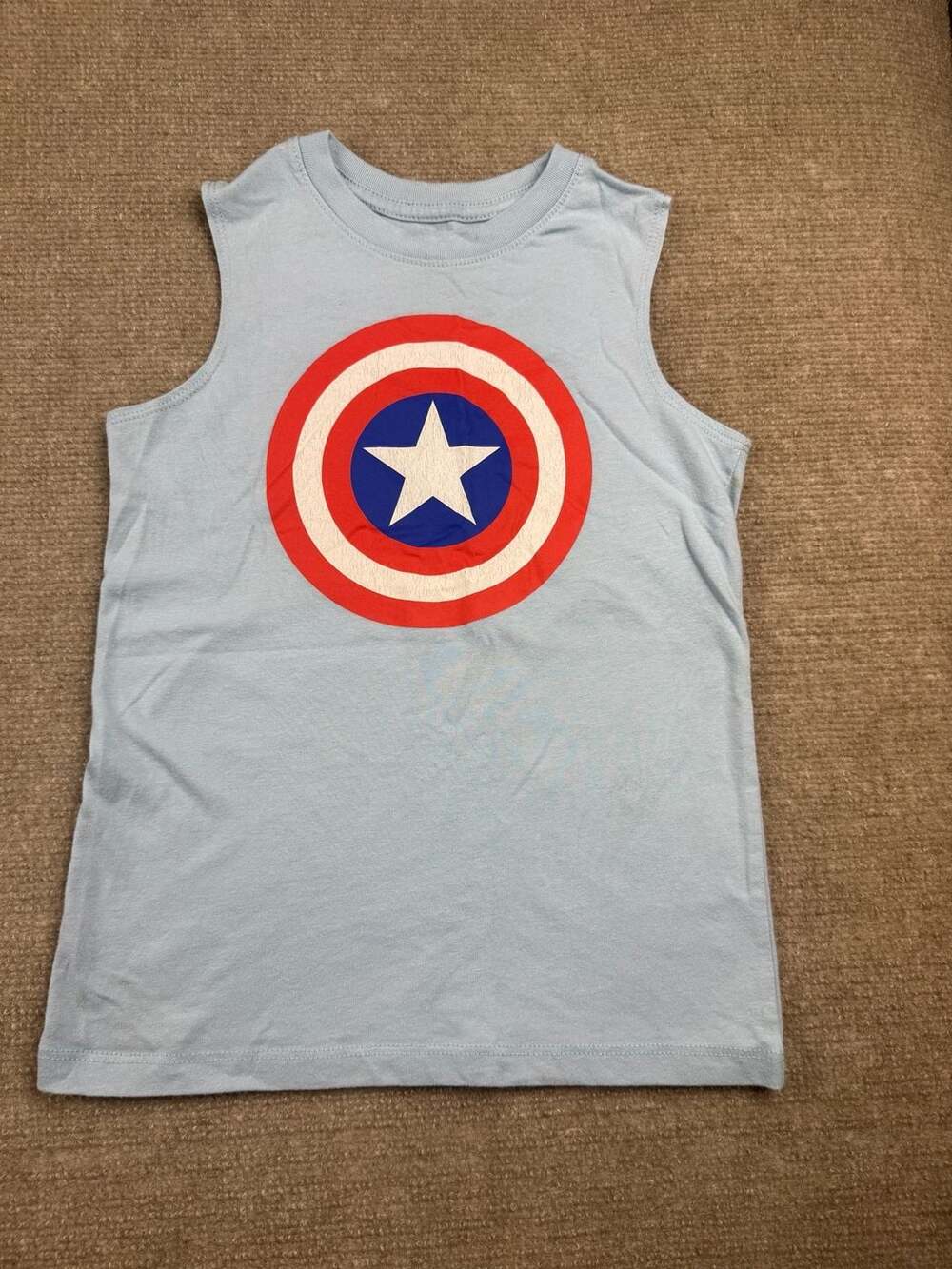 Marvel Captain America Logo Sleeveless Tank Top Kids Superhero
